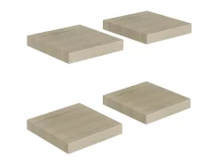 Prateleiras de parede suspensas 4pcs 23x23,5x3,8cm MDF carvalho PT248025^ Prateleira