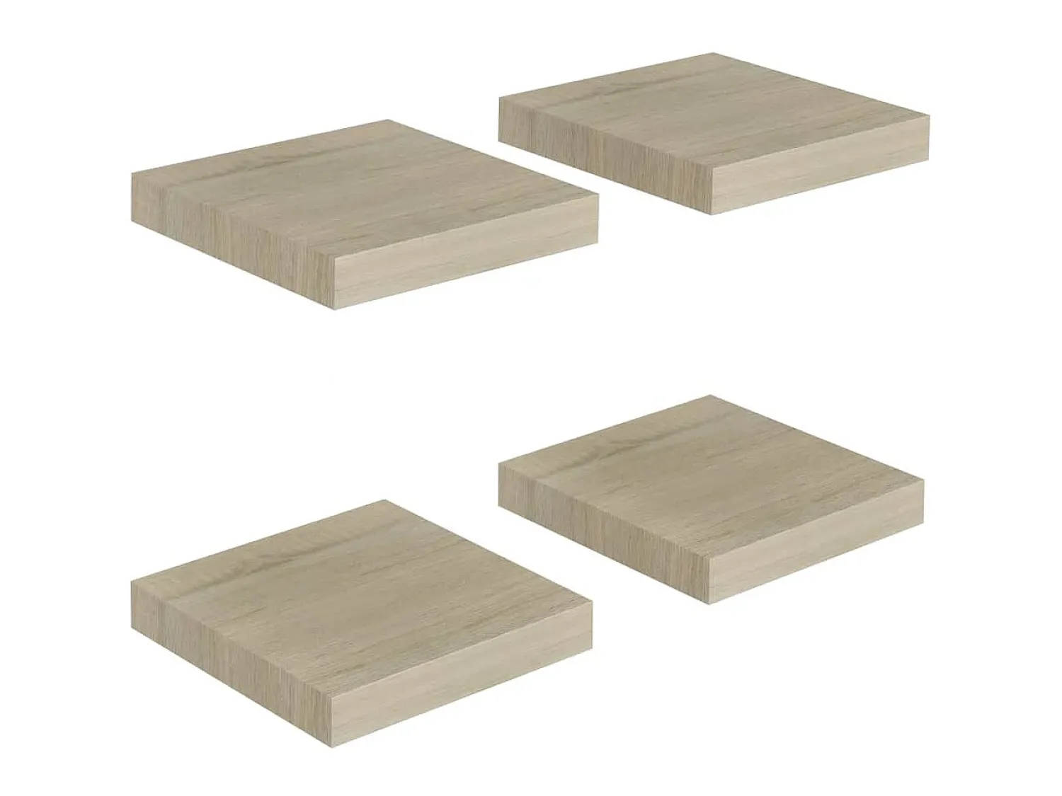 Prateleiras de parede suspensas 4pcs 23x23,5x3,8cm MDF carvalho PT248025^ Prateleira