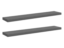 Best vidaxl Prateleiras de parede suspensas 2 pcs 120x23,5x3,8cm MDF cinza Cinzento