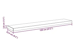 Best vidaxl Prateleiras de parede suspensas 2 pcs 120x23,5x3,8cm MDF cinza Cinzento