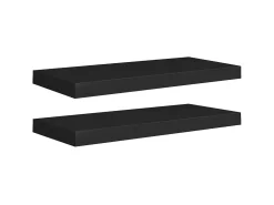 Prateleira* Prateleiras de parede suspensas 2 pcs 60x23,5x3,8 cm MDF PT539070 Preto