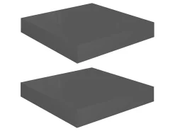 Prateleira| Prateleiras de parede suspensas 2 pcs 23x23,5x3,8cm MDF cinza PT271506 Cinzento