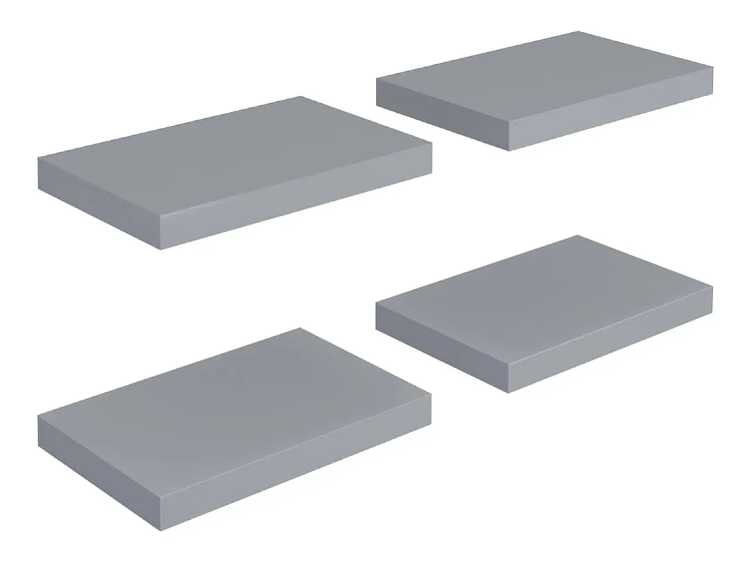 Prateleira* Prateleiras de parede suspensas 4 pcs 40x23x3,8cm MDF cinza PT660063 Cinzento