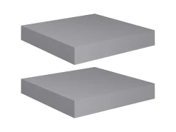 Prateleira* Prateleiras de parede suspensas 2 pcs 23x23,5x3,8cm MDF cinza PT859473 Cinzento