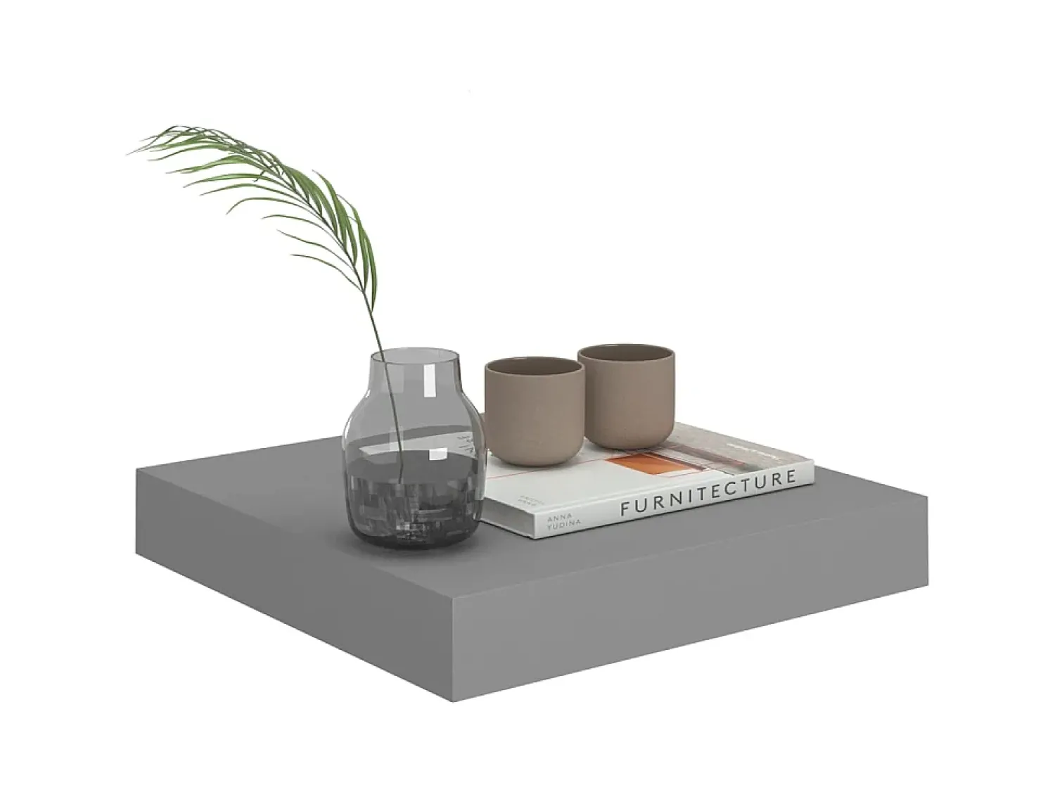 Prateleira* Prateleiras de parede suspensas 2 pcs 23x23,5x3,8cm MDF cinza PT859473 Cinzento