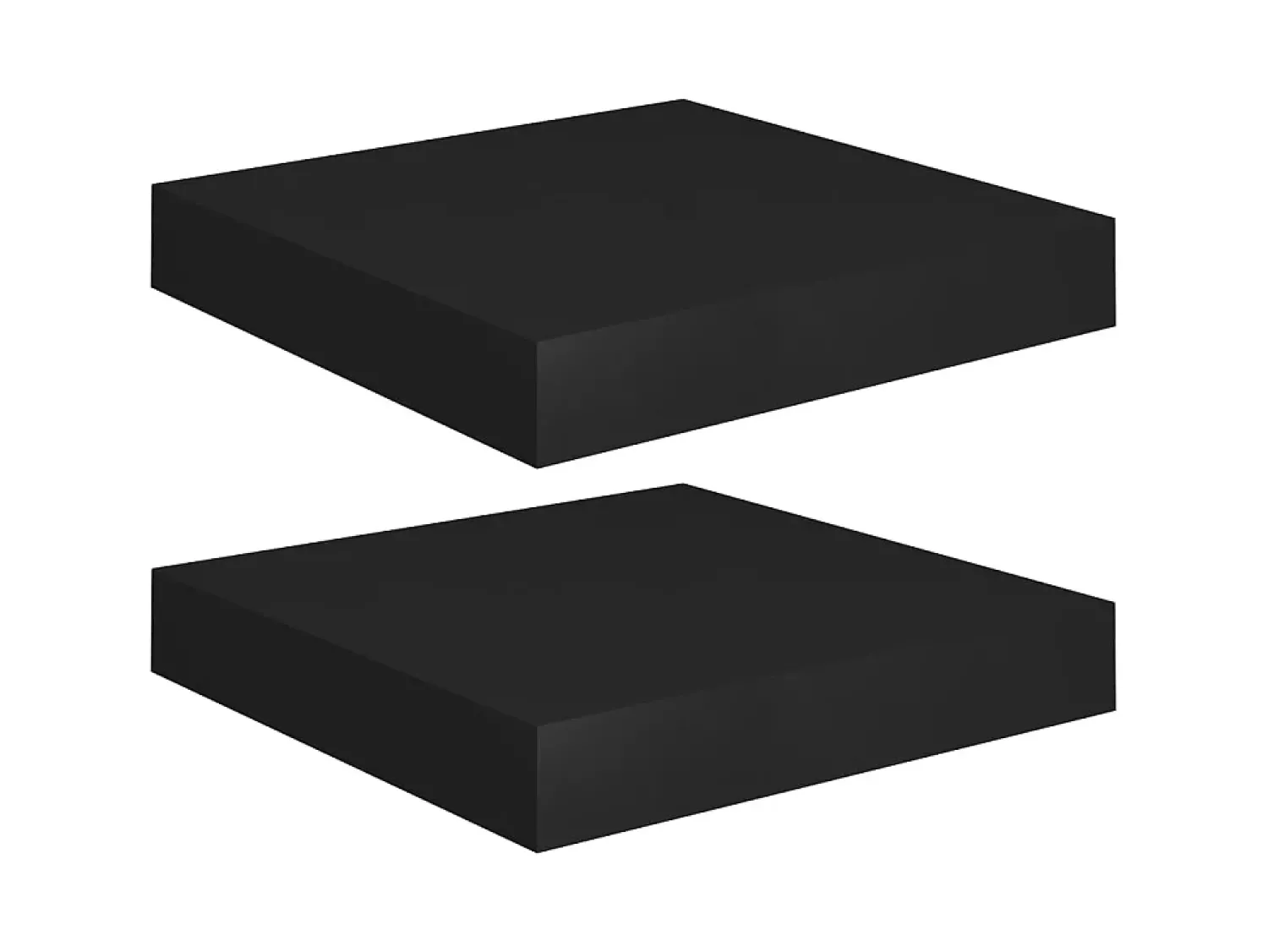New Prateleiras de parede suspensas 2 pcs 23x23,5x3,8cm MDF PT457168 Preto