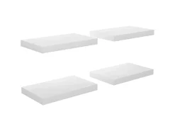 Prateleiras de parede suspensas 4 pcs 40x23x3,8cm MDF PT860152^ Prateleira