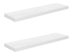 Sale Prateleiras de parede suspensas 2 pcs 90x23,5x3,8cm MDF PT721579 Branco