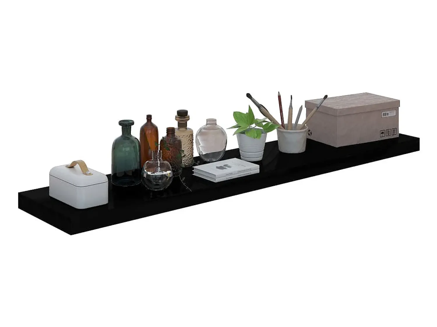Discount Prateleiras de parede suspensas 4 pcs 120x23,5x3,8cm MDF PT956720 Preto