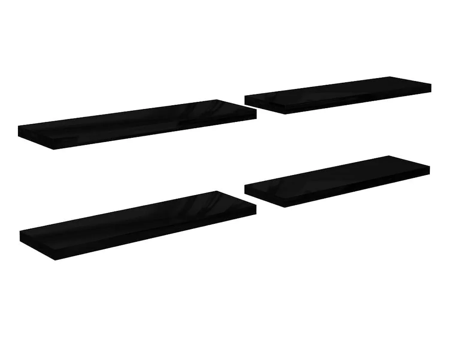 Discount Prateleiras de parede suspensas 4 pcs 120x23,5x3,8cm MDF PT956720 Preto