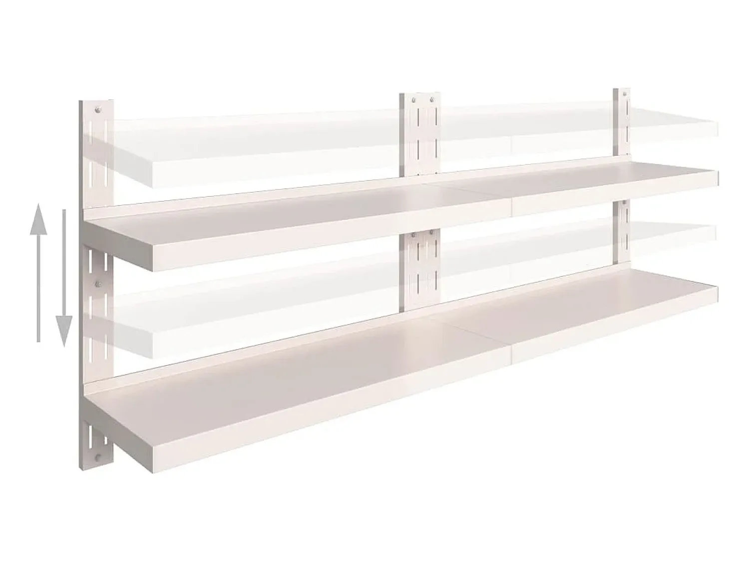 Prateleira* Prateleiras de parede suspensas 2 pcs 200x30 cm aço inoxidável PT198115 Cinzento