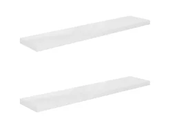 Discount Prateleiras de parede suspensas 2 pcs 120x23,5x3,8cm MDF PT730024 Branco