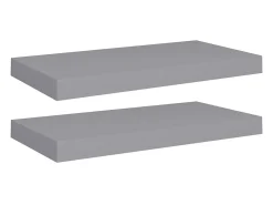 Prateleira| Prateleiras de parede suspensas 2 pcs 50x23x3,8cm MDF PT498315 Cinzento