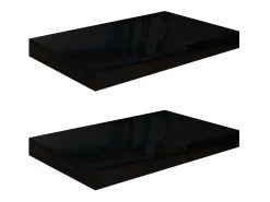 Prateleira| Prateleiras de parede suspensas 2 pcs 40x23x3,8cm MDF PT873516 Preto