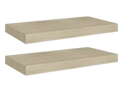 Prateleiras de parede suspensas 2 pcs 50x23x3,8cm MDF carvalho PT938728^ Prateleira