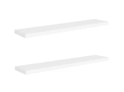 Prateleira* Prateleiras de parede suspensas 2 pcs 120x23,5x3,8cm MDF PT735276 Branco