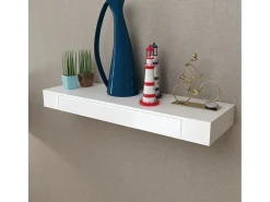 Prateleiras de parede suspensas com gavetas 2 pcs 80 cm PT679518^ Prateleira