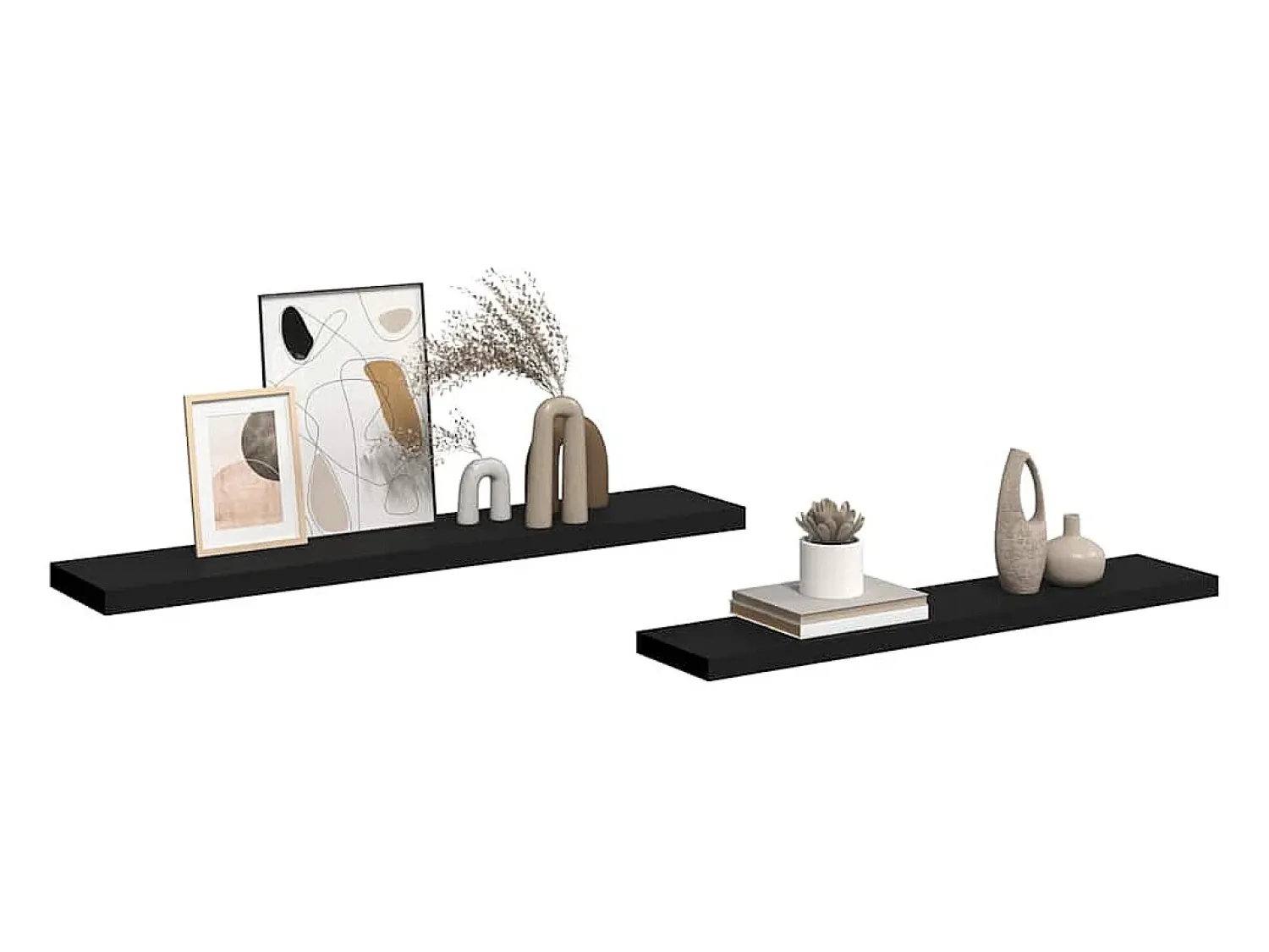 vidaxl Prateleiras de parede suspensas 2 pcs 120x23,5x3,8cm MDF^ Prateleira