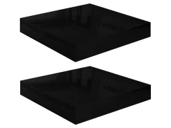 Prateleira| Prateleiras de parede suspensas 2 pcs 23x23,5x3,8cm MDF PT363562 Preto