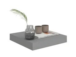 Prateleira* Prateleiras de parede suspensas 4 pcs 23x23,5x3,8cm MDF cinza PT832204 Cinzento