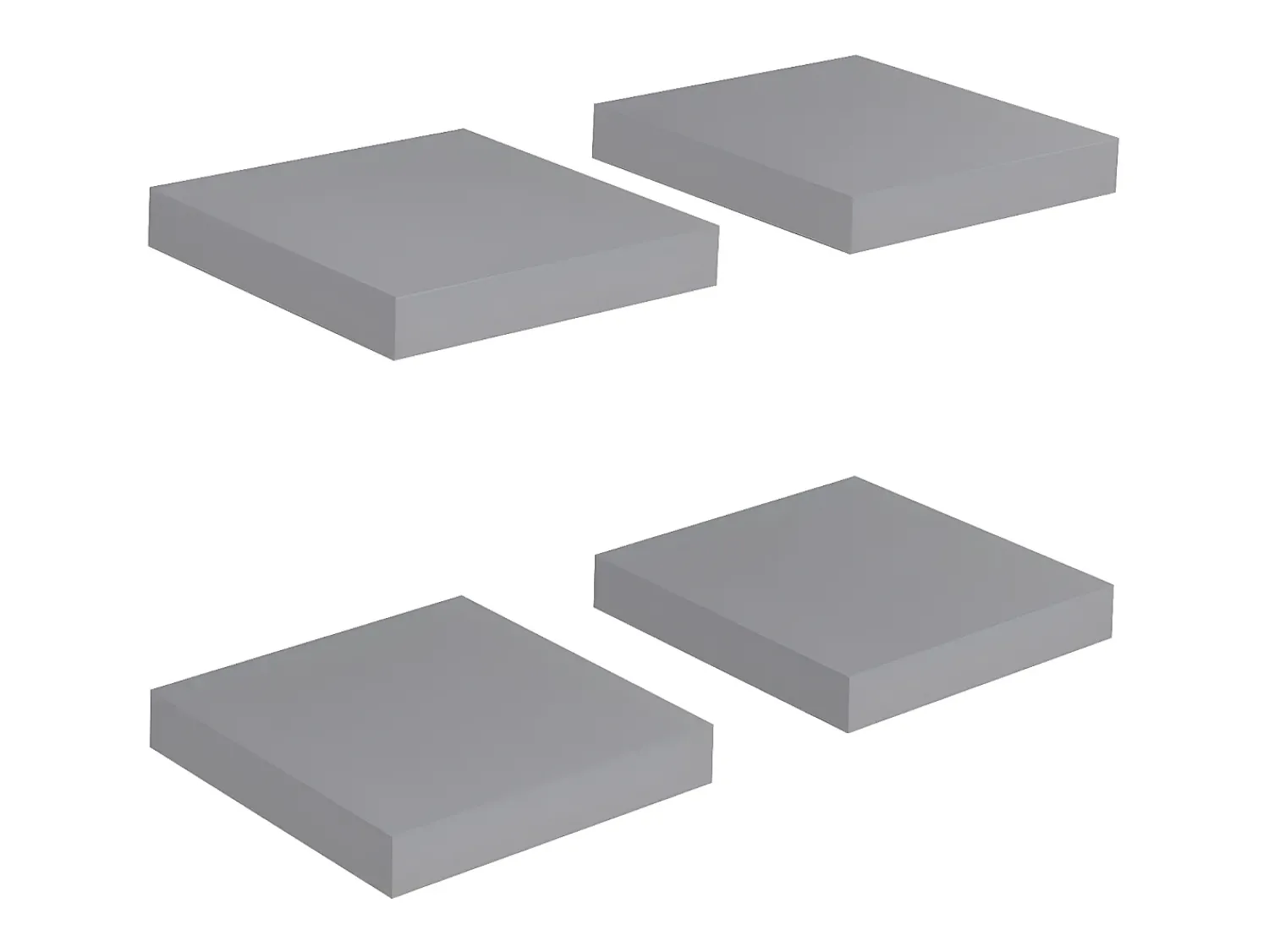 Prateleira* Prateleiras de parede suspensas 4 pcs 23x23,5x3,8cm MDF cinza PT832204 Cinzento