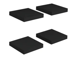 Prateleira| Prateleiras de parede suspensas 4 pcs 23x23,5x3,8cm MDF PT926292 Preto