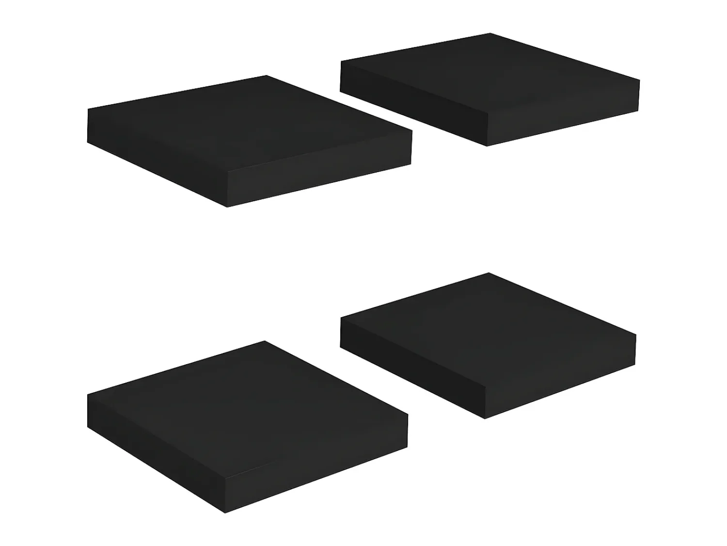 Prateleira| Prateleiras de parede suspensas 4 pcs 23x23,5x3,8cm MDF PT926292 Preto