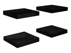 Outlet Prateleiras de parede suspensas 4 pcs 23x23,5x3,8cm MDF PT371420 Preto