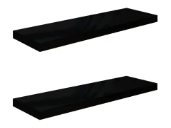 Prateleiras de parede suspensas 2 pcs 80x23,5x3,8cm MDF PT561874^ Prateleira