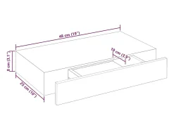New vidaxl Prateleiras de parede suspensas com gavetas 2 pcs 48 cm Branco