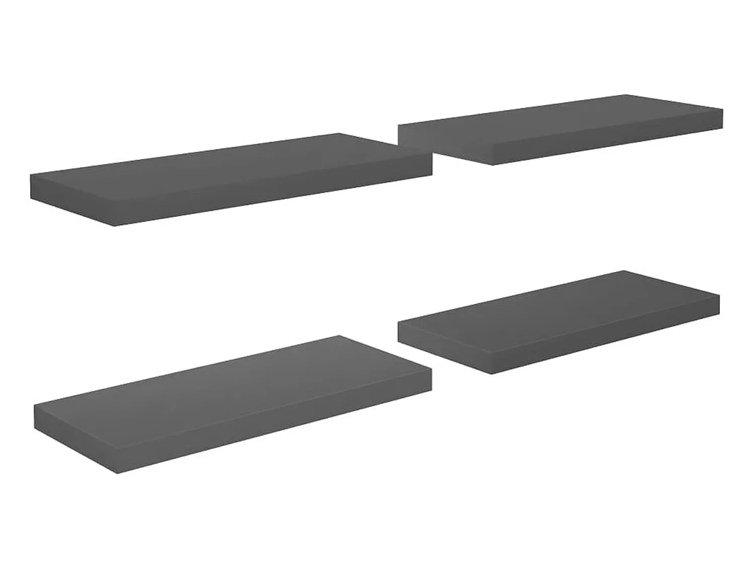Prateleira| Prateleiras de parede suspensas 4 pcs 60x23,5x3,8cm MDF cinza PT150645 Cinzento