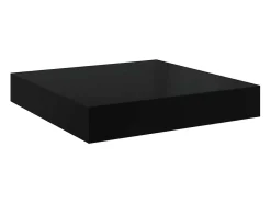 vidaxl Prateleiras de parede suspensas 4 pcs 23x23,5x3,8cm MDF Preto