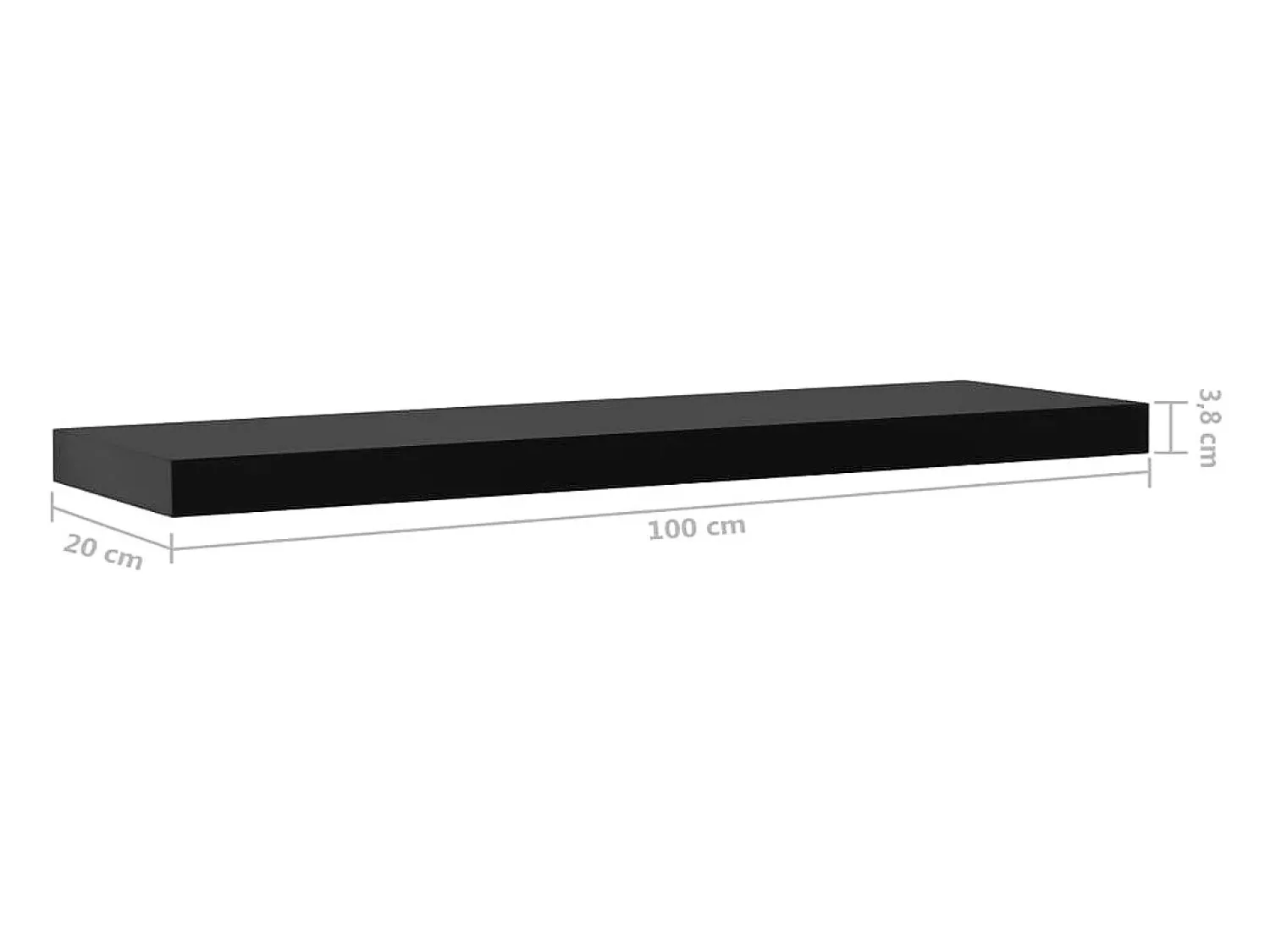Prateleira|vidaxl Prateleiras de parede suspensas 2 pcs 100x20x3,8 cm Preto