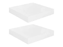 Prateleira* Prateleiras de parede suspensas 2 pcs 23x23,5x3,8cm MDF PT896281 Branco