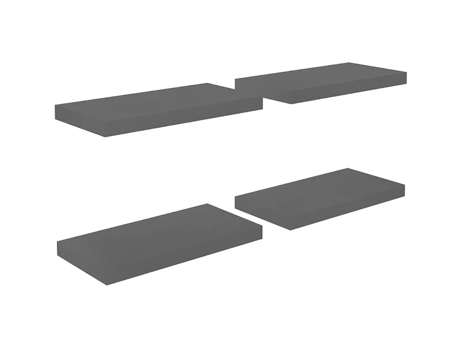 Hot Prateleiras de parede suspensas 4 pcs 50x23x3,8cm MDF PT510749 Cinzento