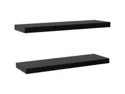 Prateleira| Prateleiras de parede suspensas 2 pcs 100x20x3,8 cm PT828755 Preto