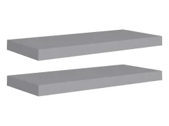 Prateleira| Prateleiras de parede suspensas 2 pcs 60x23,5x3,8cm MDF cinza PT557712 Cinzento