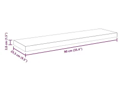 Prateleira|vidaxl Prateleiras de parede suspensas 4 pcs 90x23,5x3,8cm MDF Preto