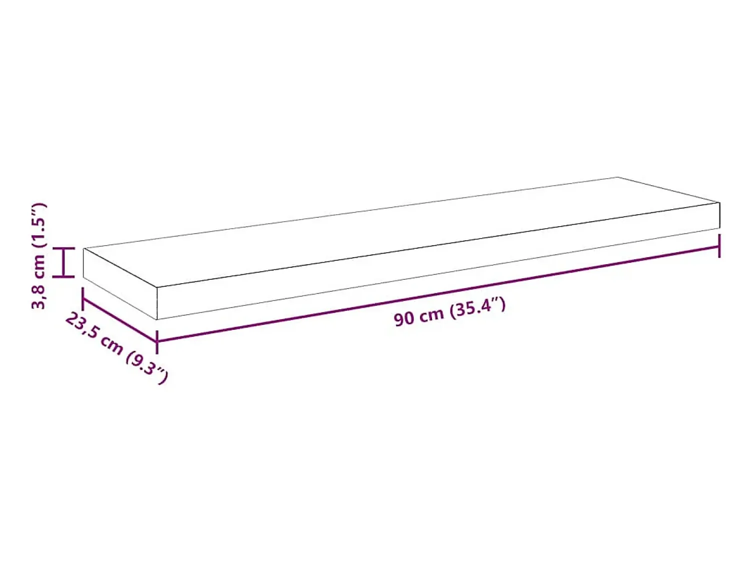 Prateleira|vidaxl Prateleiras de parede suspensas 4 pcs 90x23,5x3,8cm MDF Preto