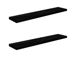 Best Prateleiras de parede suspensas 2 pcs 120x23,5x3,8cm MDF PT406778 Preto