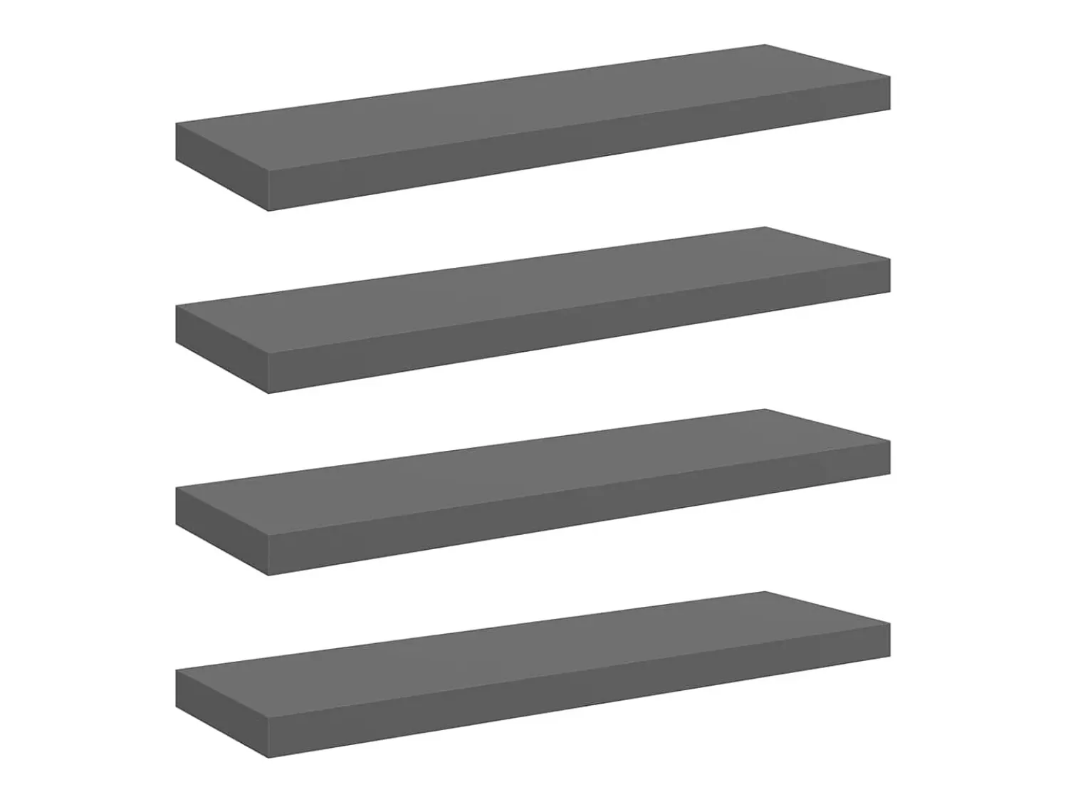 Prateleira|vidaxl Prateleiras de parede suspensas 4 pcs 80x23,5x3,8cm MDF cinza Cinzento