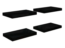 Prateleira| Prateleiras de parede suspensas 4 pcs 40x23x3,8cm MDF PT568883 Preto