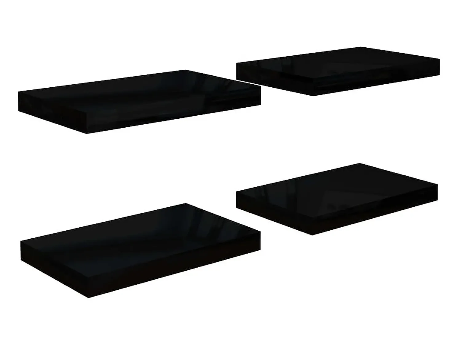 Prateleira| Prateleiras de parede suspensas 4 pcs 40x23x3,8cm MDF PT568883 Preto