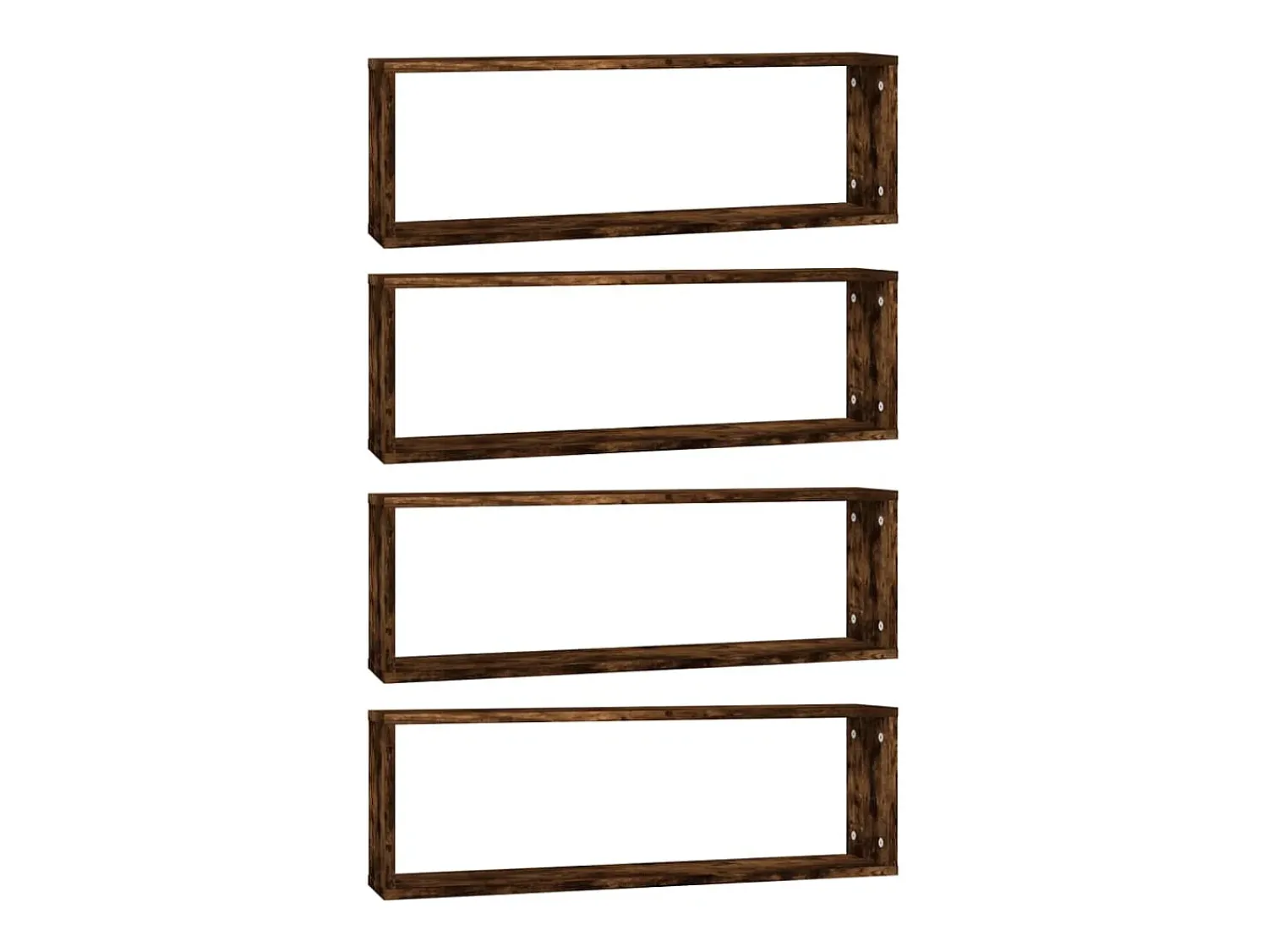 Hot Prateleiras em cubo 4 pcs derivados de madeira carvalho fumado PT185036 Castanho