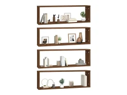 Prateleiras em cubo 4pcs derivados de madeira carvalho PT902775^ Prateleira
