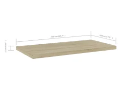 vidaxl Prateleiras estante 4pcs 40x20x1,5cm contraplacado cor carvalho^ Prateleira