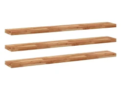vidaxl Prateleiras flutuantes 3 pcs acácia maciça c/ acabamento a óleo^ Prateleira
