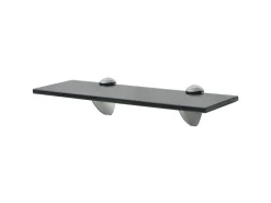 Prateleira| Prateleiras flutuantes 2 pcs vidro 30x20 cm 8 mm PT372503 Preto
