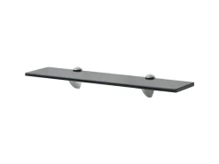 Prateleira| Prateleiras flutuantes 2 pcs vidro 50x10 cm 8 mm PT215137 Preto