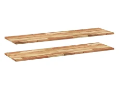 Outlet vidaxl Prateleiras flutuantes 2 pcs acácia maciça c/ acabamento a óleo Castanho